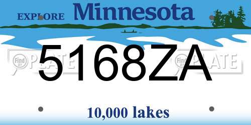 5168ZA Minnesota License Plate