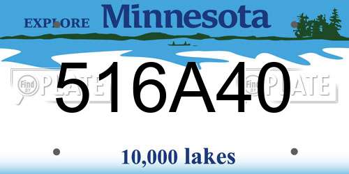 516A40 Minnesota License Plate