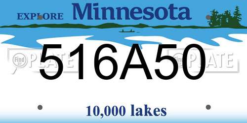 516A50 Minnesota License Plate