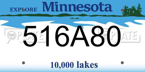 516A80 Minnesota License Plate