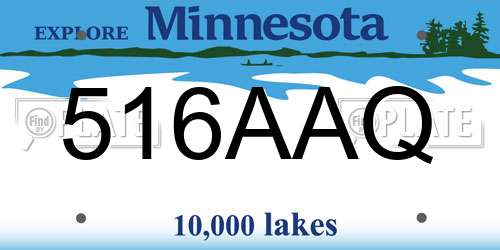 516AAQ Minnesota License Plate