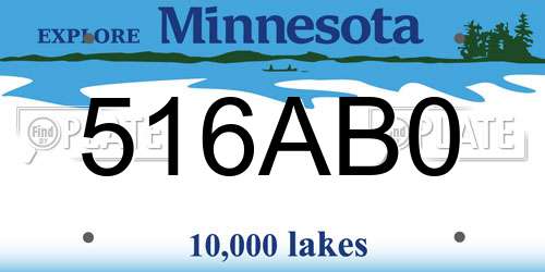 516AB0 Minnesota License Plate