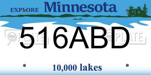 516ABD Minnesota License Plate