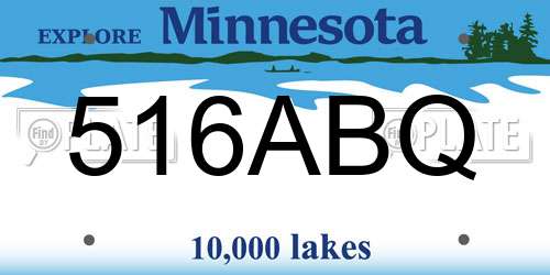 516ABQ Minnesota License Plate
