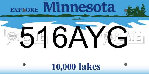 516AYG Minnesota License Plate