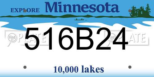 516B24 Minnesota License Plate