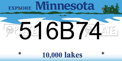 516B74 Minnesota License Plate
