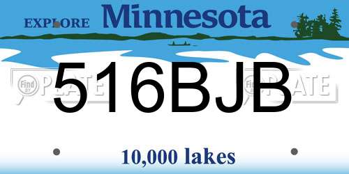 516BJB Minnesota License Plate