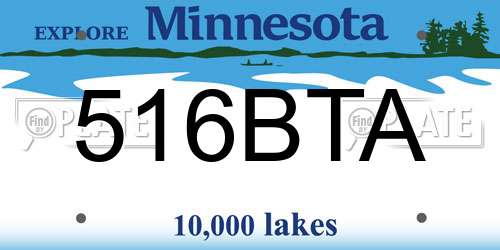 516BTA Minnesota License Plate