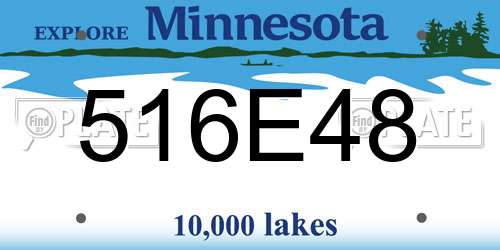 516E48 Minnesota License Plate