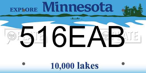 516EAB Minnesota License Plate