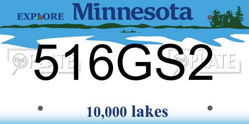 516GS2 Minnesota License Plate