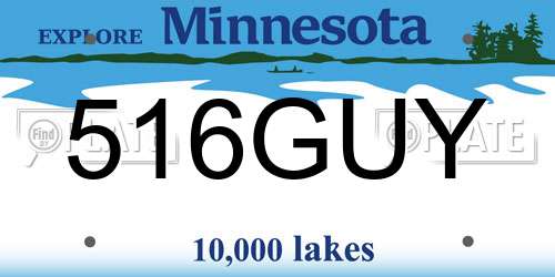 516GUY Minnesota License Plate