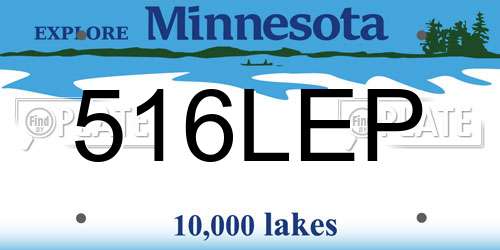 516LEP Minnesota License Plate