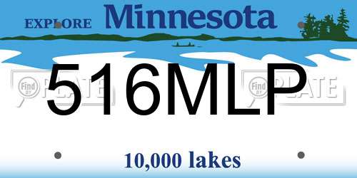 516MLP Minnesota License Plate