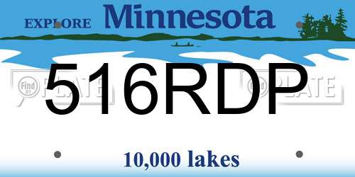 516RDP Minnesota License Plate
