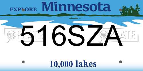 516SZA Minnesota License Plate