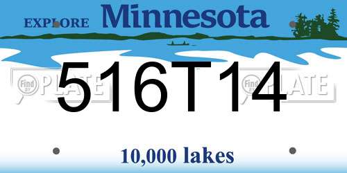 516T14 Minnesota License Plate