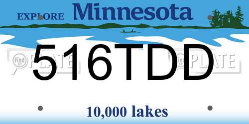 516TDD Minnesota License Plate
