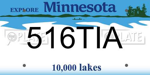 516TIA Minnesota License Plate