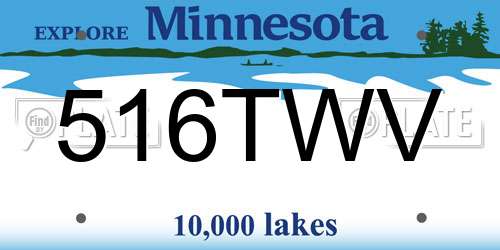 516TWV Minnesota License Plate
