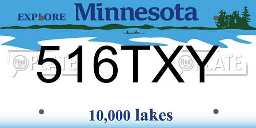516TXY Minnesota License Plate