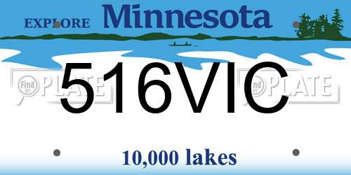 516VIC Minnesota License Plate