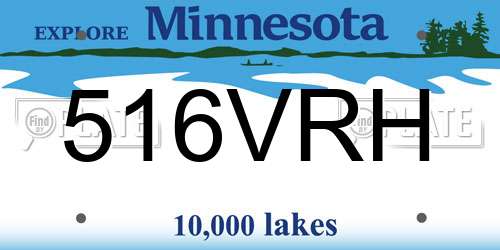 516VRH Minnesota License Plate