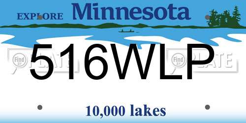 516WLP Minnesota License Plate