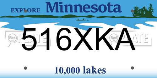 516XKA Minnesota License Plate