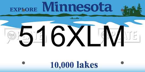 516XLM Minnesota License Plate