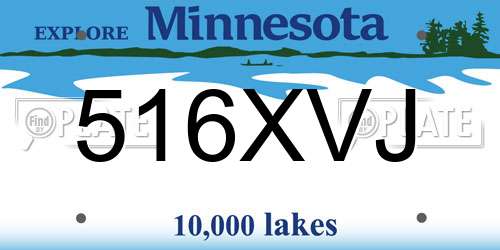 516XVJ Minnesota License Plate