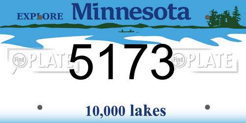 5173 Minnesota License Plate