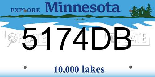 5174DB Minnesota License Plate