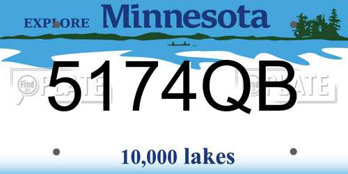 5174QB Minnesota License Plate