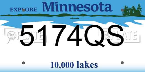 5174QS Minnesota License Plate