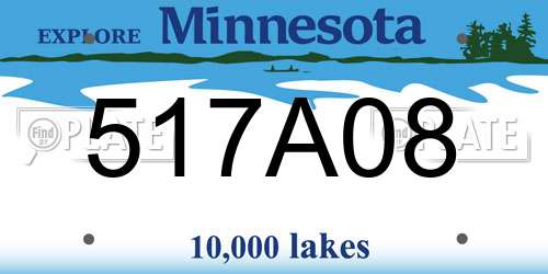 517A08 Minnesota License Plate