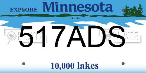 517ADS Minnesota License Plate