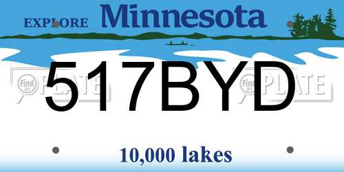 517BYD Minnesota License Plate