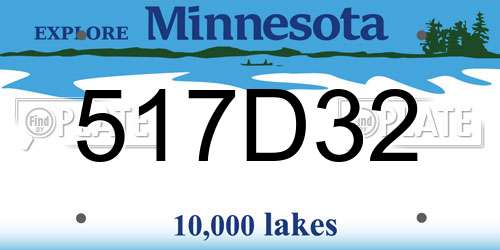 517D32 Minnesota License Plate