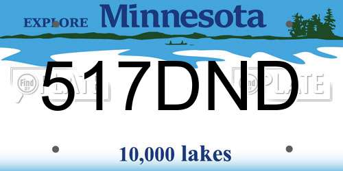 517DND Minnesota License Plate