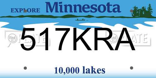 517KRA Minnesota License Plate