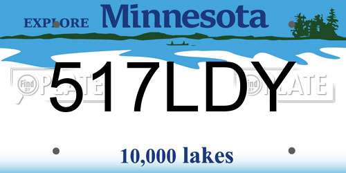 517LDY Minnesota License Plate