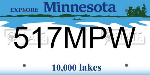 517MPW Minnesota License Plate