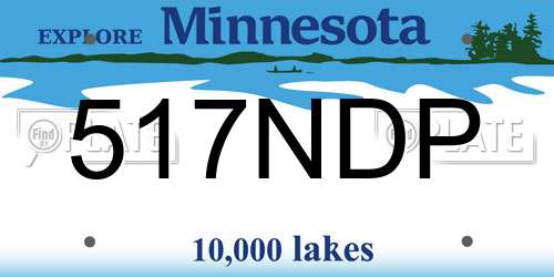 517NDP Minnesota License Plate