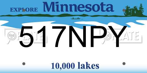 517NPY Minnesota License Plate