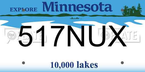 517NUX Minnesota License Plate