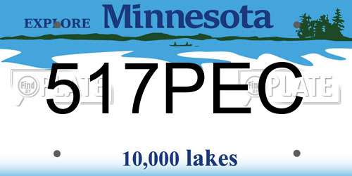 517PEC Minnesota License Plate