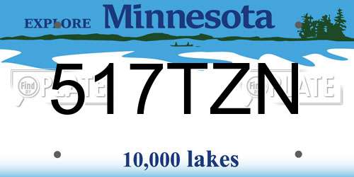 517TZN Minnesota License Plate