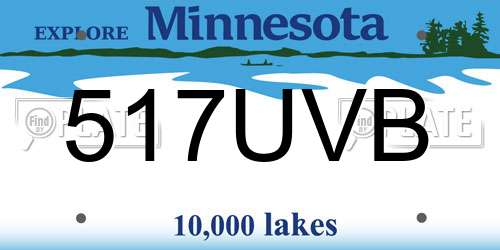 517UVB Minnesota License Plate